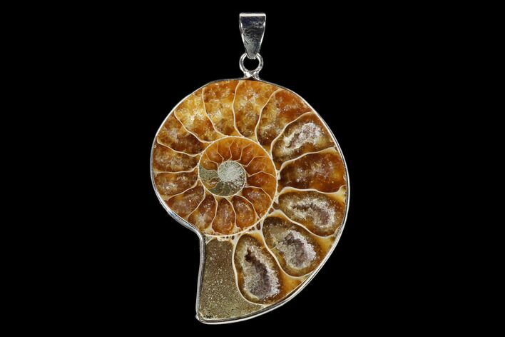 Fossil Ammonite Pendant - Million Years Old #151985